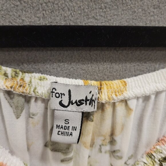 J For Justify Dress Womens Size Small White Floral Dress Hi Low Hem Cottagecore - Picture 3 of 6